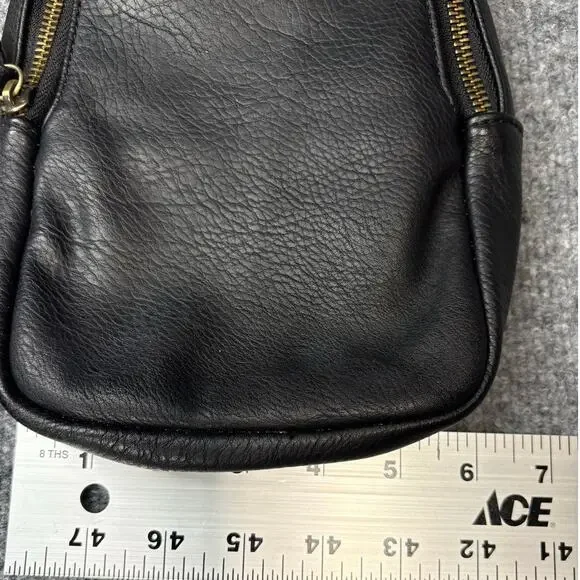 Urban Originals for Anthropologie Black Crossbody Bag Wide Strap, Brass Hardware - Picture 8 of 9